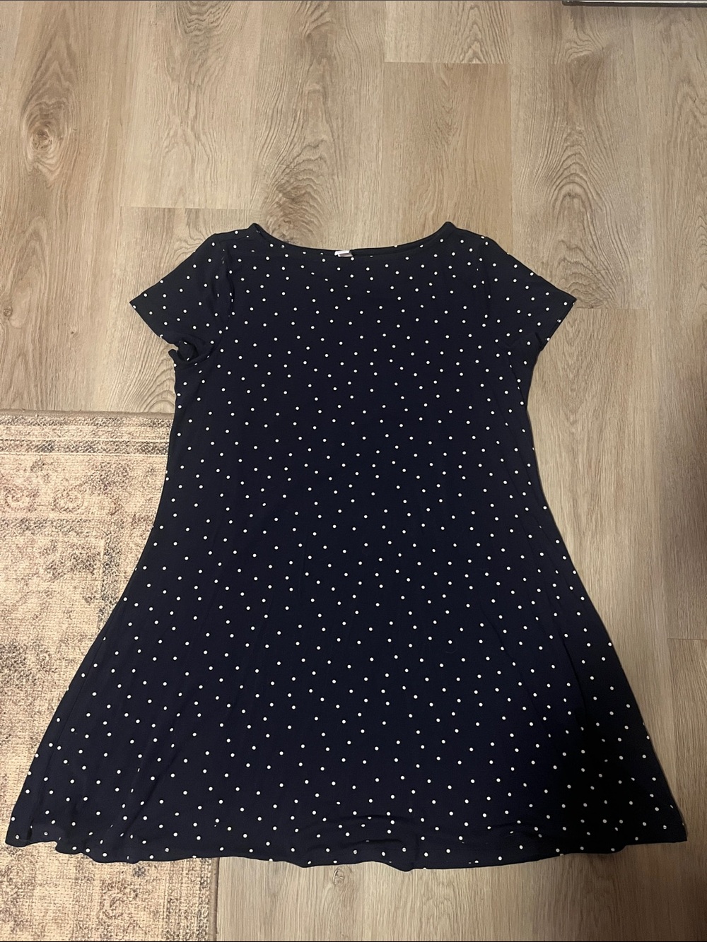 Old Navy Navy Blue Polka Dot Swing Dress